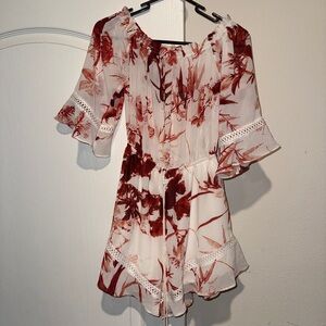 ASOS Red and White Floral Mini Dress